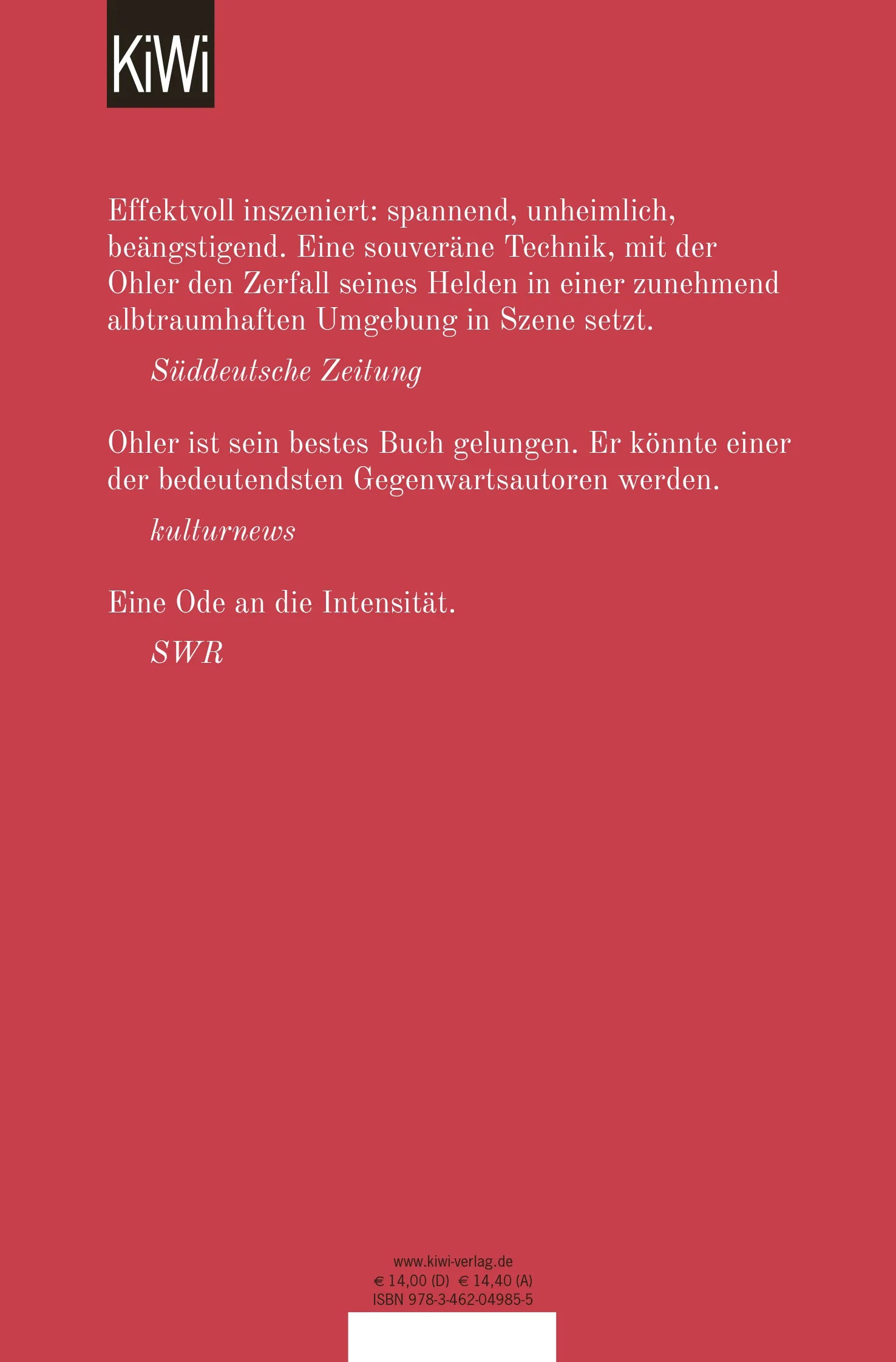 Buchrückseite von 'Stadt des Goldes' mit Klappentext - Taschenbuch