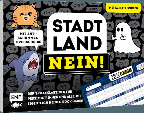 Stadt, Land, NEIN! – Der Spieleklassiker für Pessimist*innen und alle, die eigentlich keinen Bock haben – Ansicht