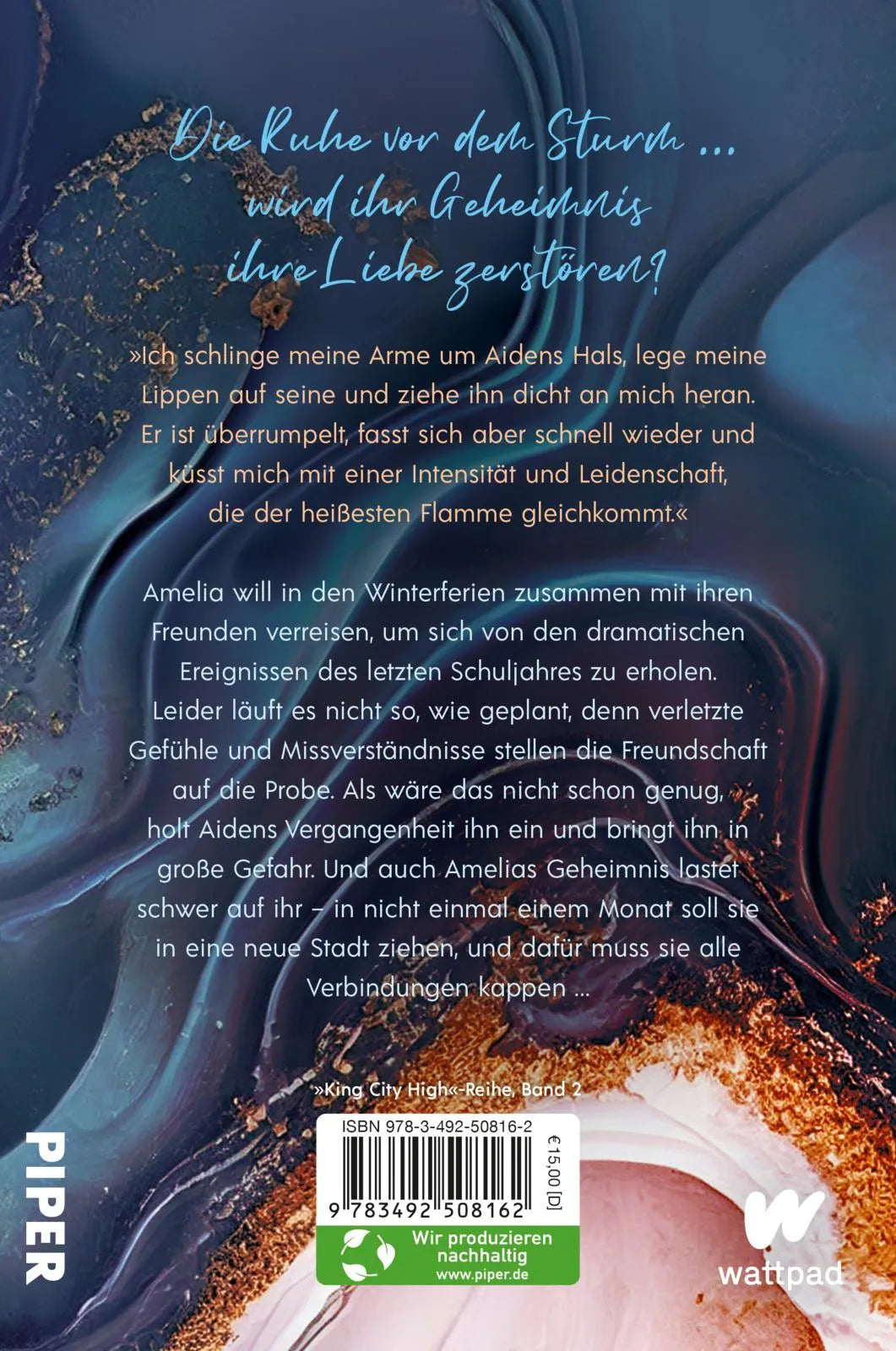 Buchrückseite von 'Stay with me' mit Klappentext - Paperback