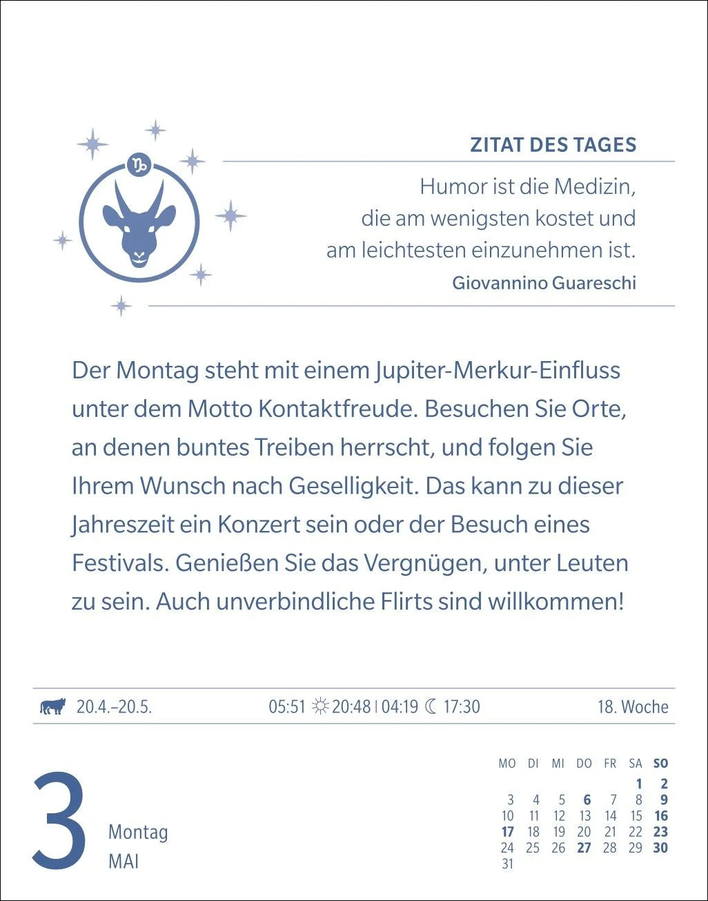 Steinbock Sternzeichenkalender 2027 - Tagesabreißkalender - Ihr Horoskop für jeden Tag – Ansicht
