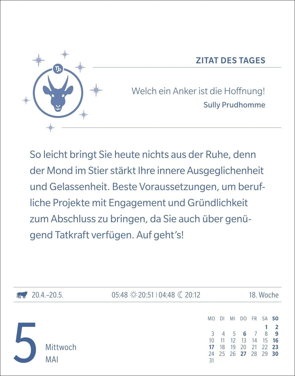 Steinbock Sternzeichenkalender 2027 - Tagesabreißkalender - Ihr Horoskop für jeden Tag – Ansicht