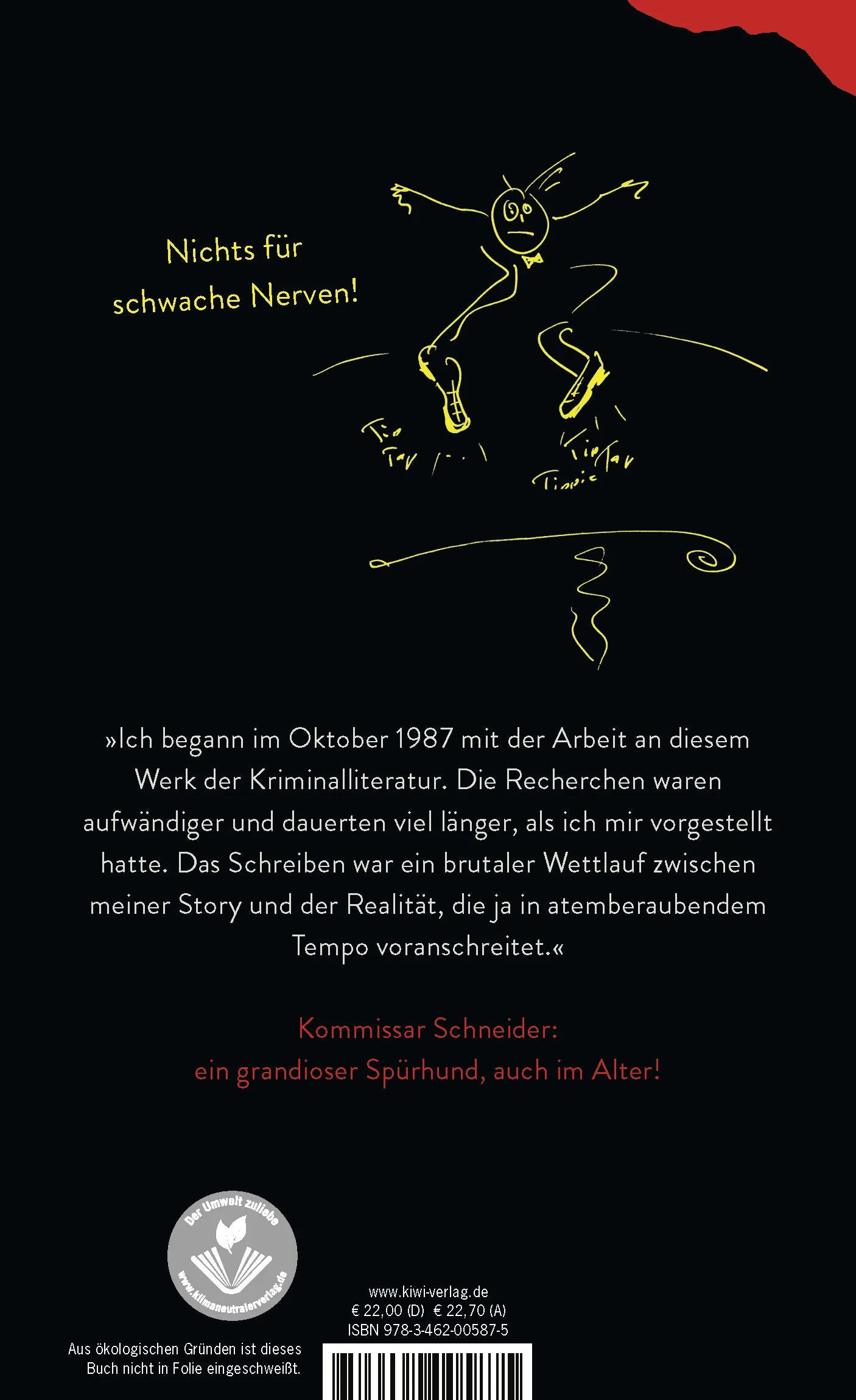Buchrückseite von 'Stepptanz' mit Klappentext - Gebundene Ausgabe