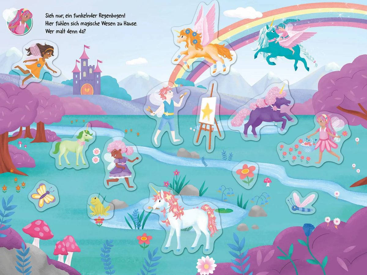 Detailansicht: Stickern ohne Ende - Regenbogen-Einhörner (Taschenbuch)