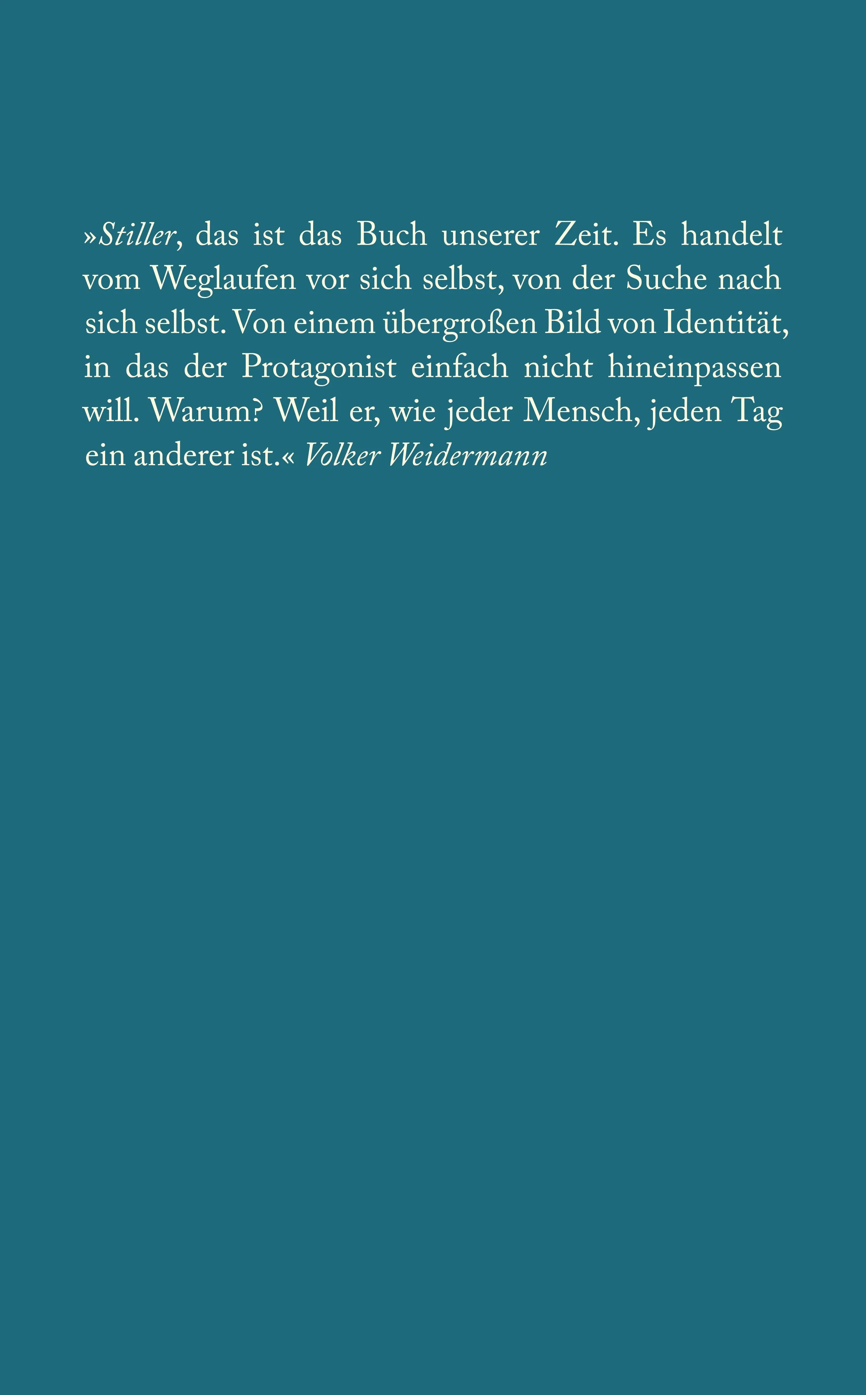 Rückseite: Stiller (Taschenbuch)