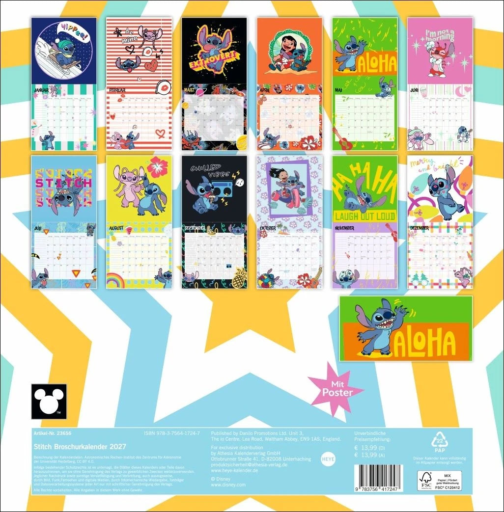 Stitch Broschurkalender 2027 – Ansicht