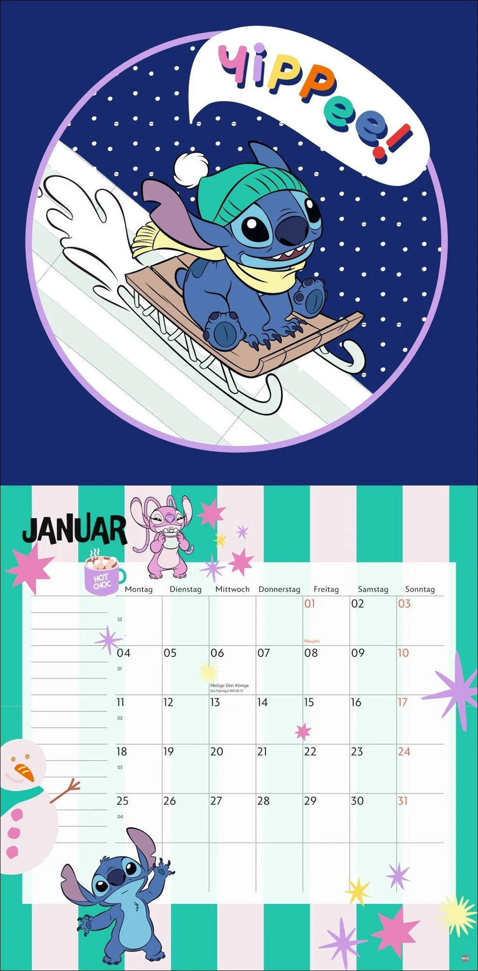 Stitch Broschurkalender 2027 – Ansicht