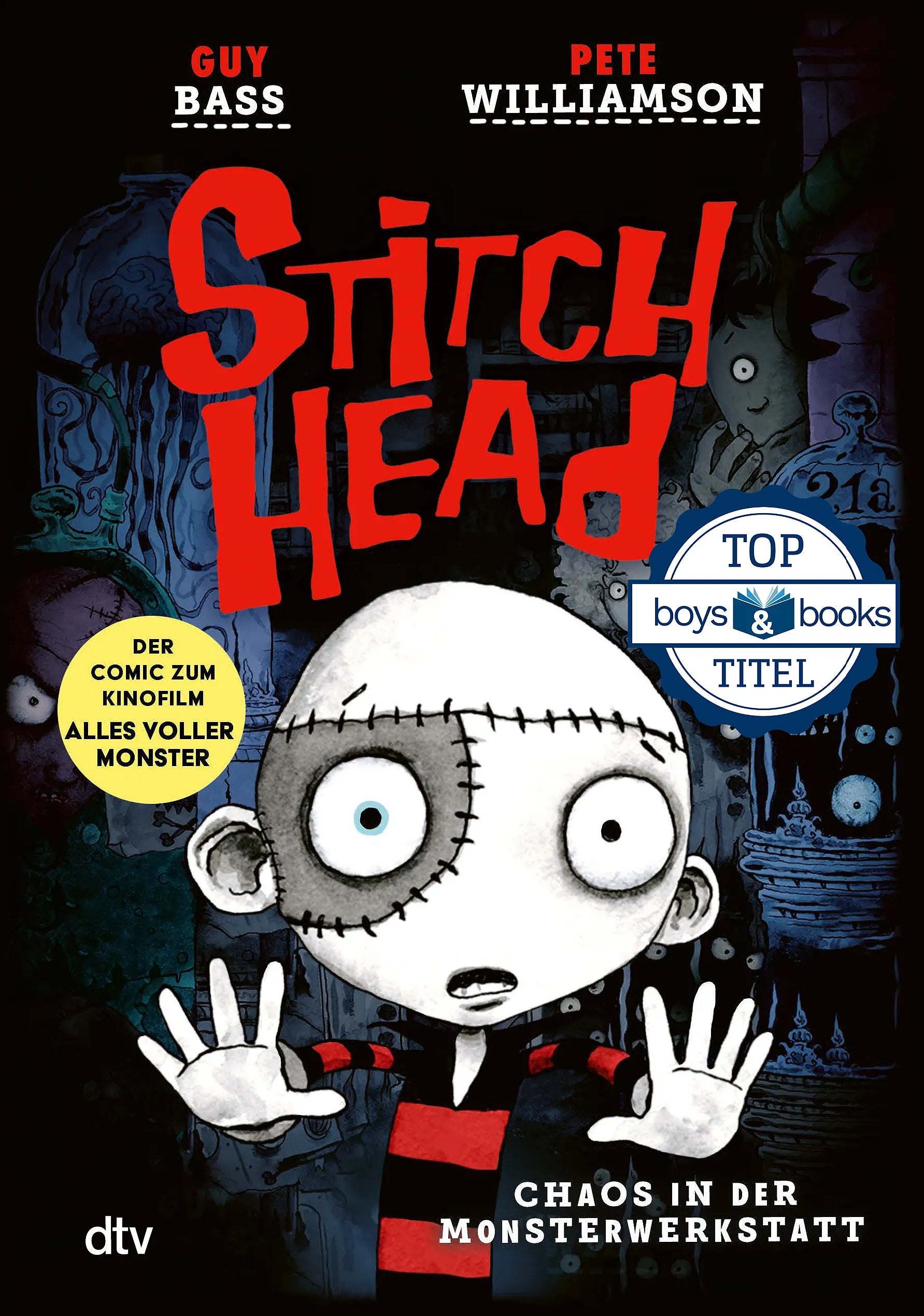 Buchcover von 'Stitch Head – Chaos in der Monsterwerkstatt' - Gebundene Ausgabe von Guy Bass