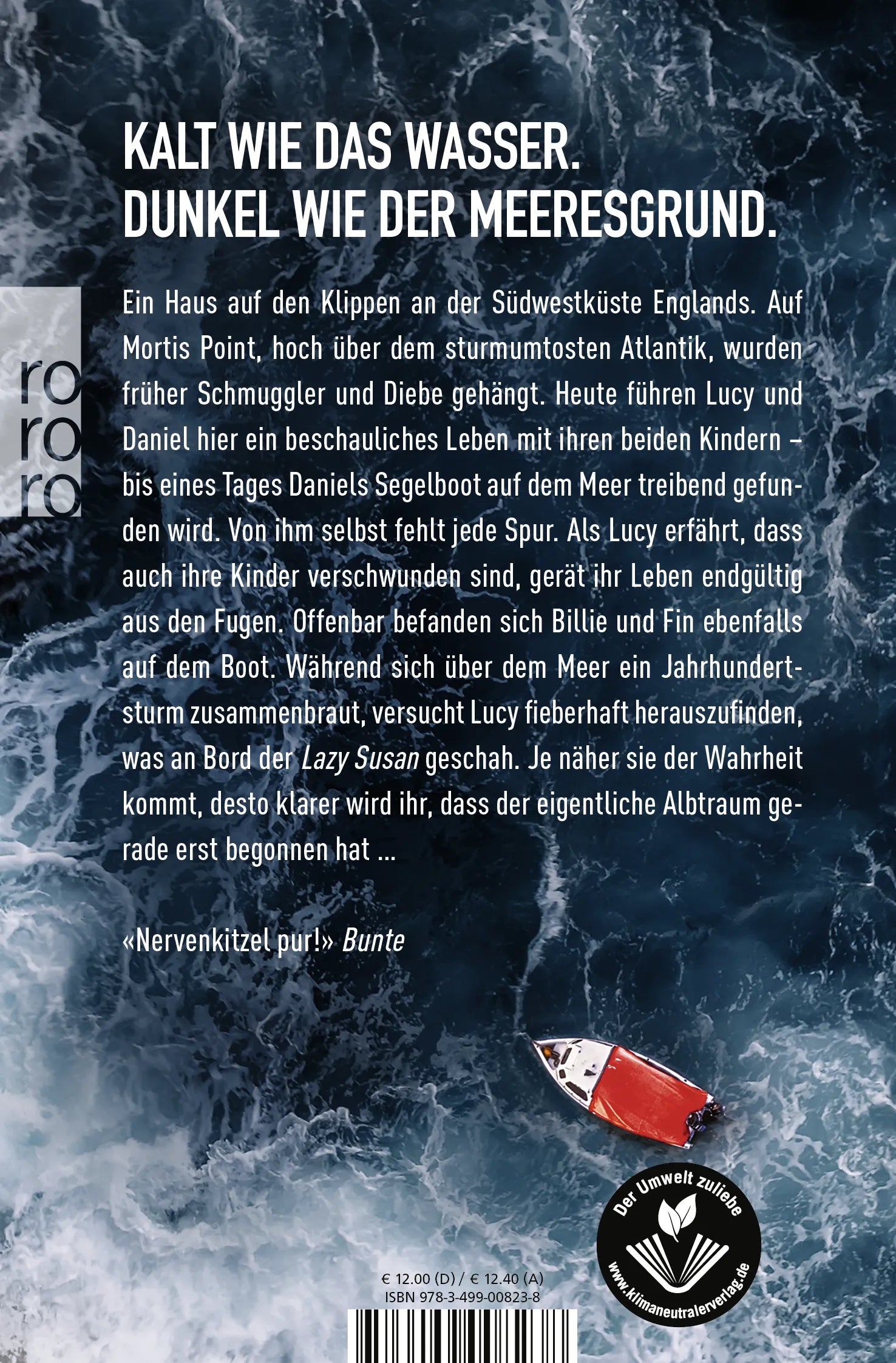 Buchrückseite von 'Sturmopfer' mit Klappentext - Taschenbuch