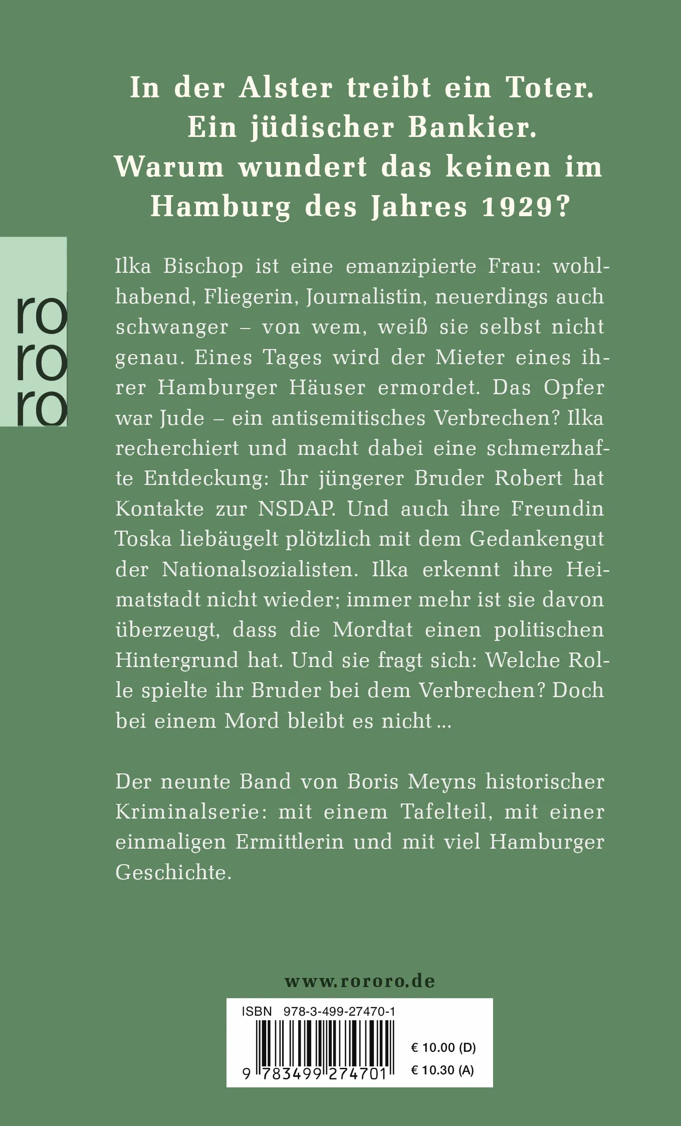 Buchrückseite von 'Sturmzeichen' mit Klappentext - Taschenbuch