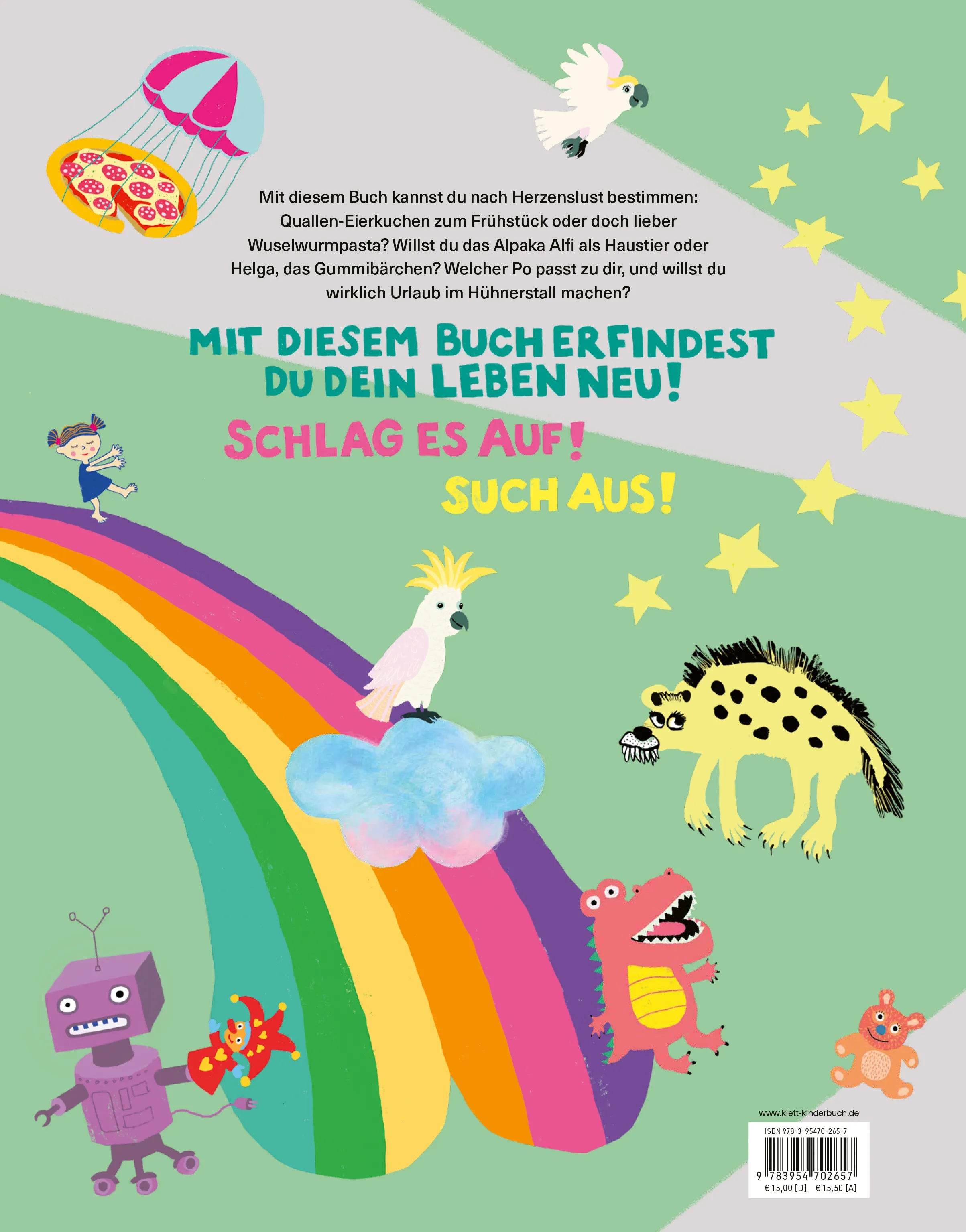Buchrückseite von 'Such aus!' mit Klappentext - Gebundene Ausgabe