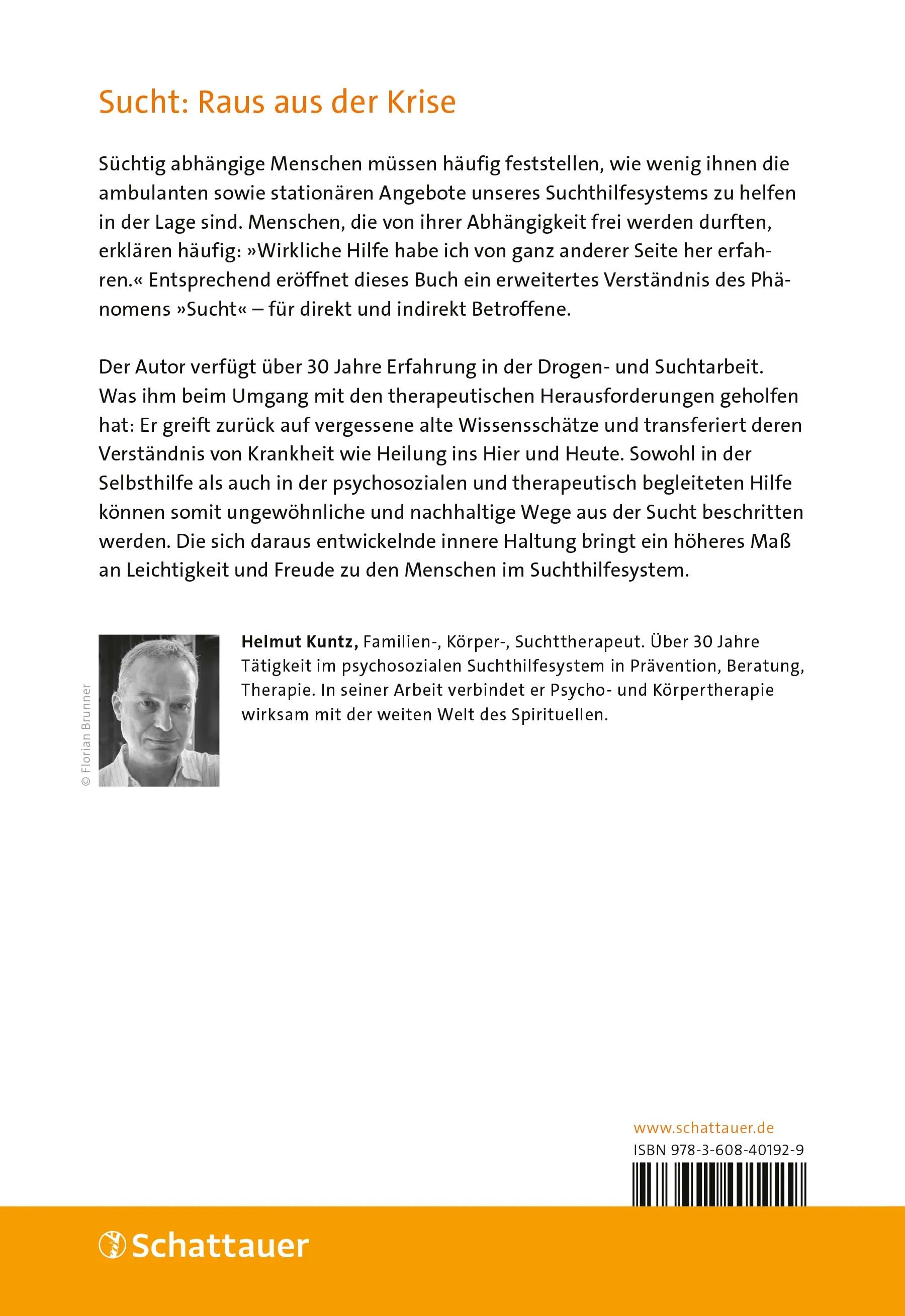 Buchrückseite von 'Sucht und Spiritualität' mit Klappentext - Paperback