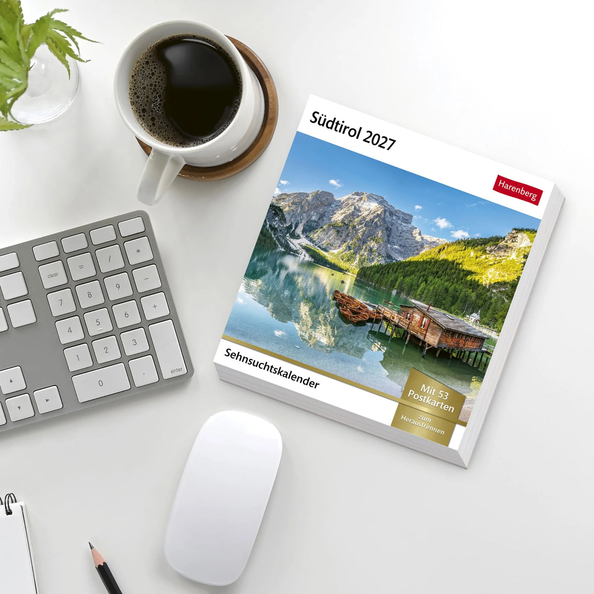 Südtirol Sehnsuchtskalender 2027 - Wochenkalender mit 53 Postkarten – Ansicht