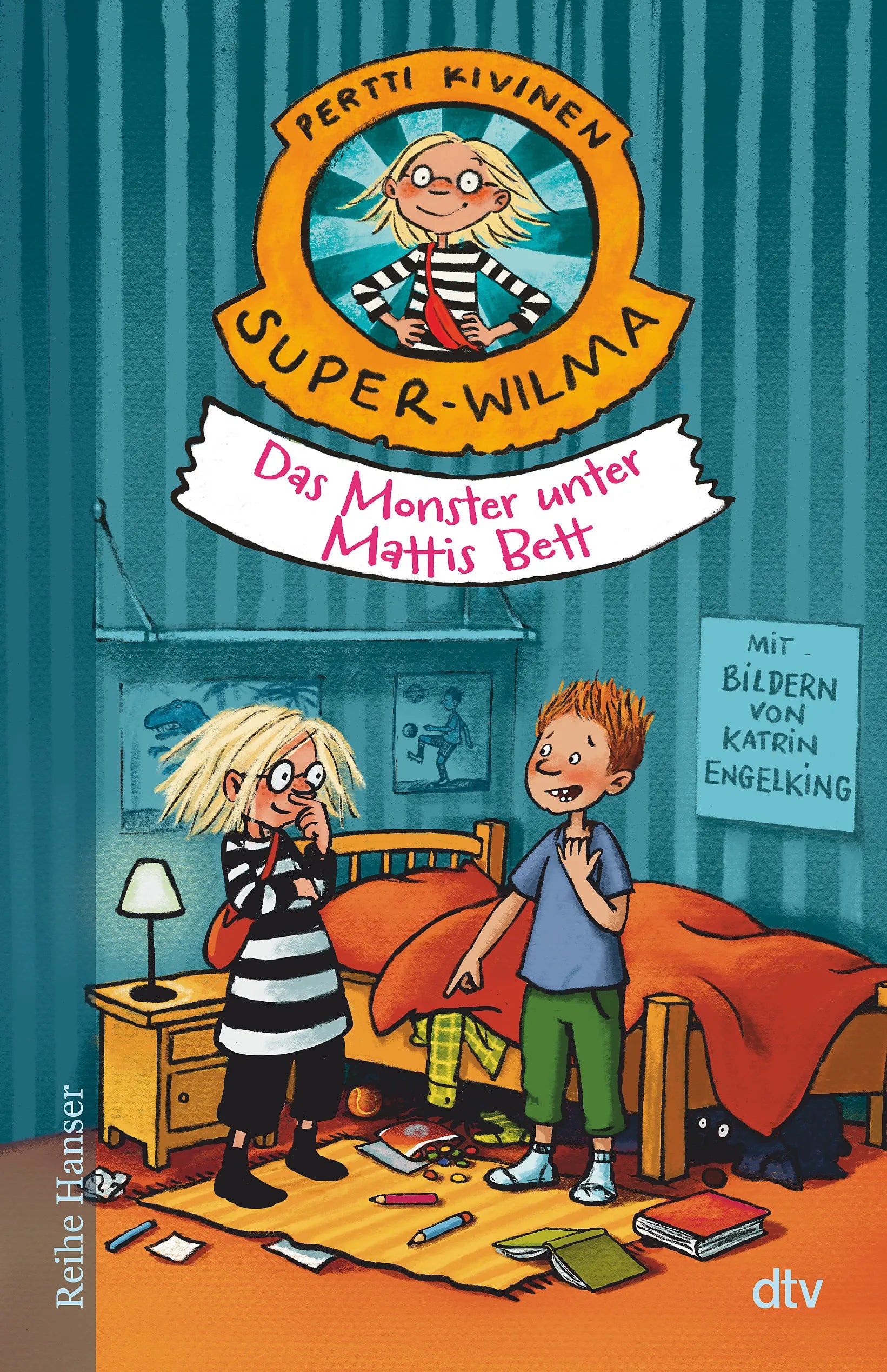 Buchcover von 'Super-Wilma – Das Monster unter Mattis Bett' - Gebundene Ausgabe von Pertti Kivinen