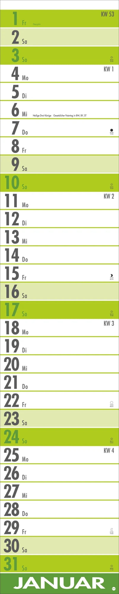 Supermemo Kalender 2027 – Ansicht