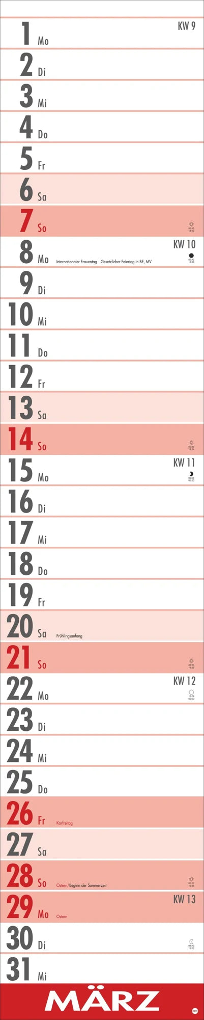 Supermemo Kalender 2027 – Ansicht