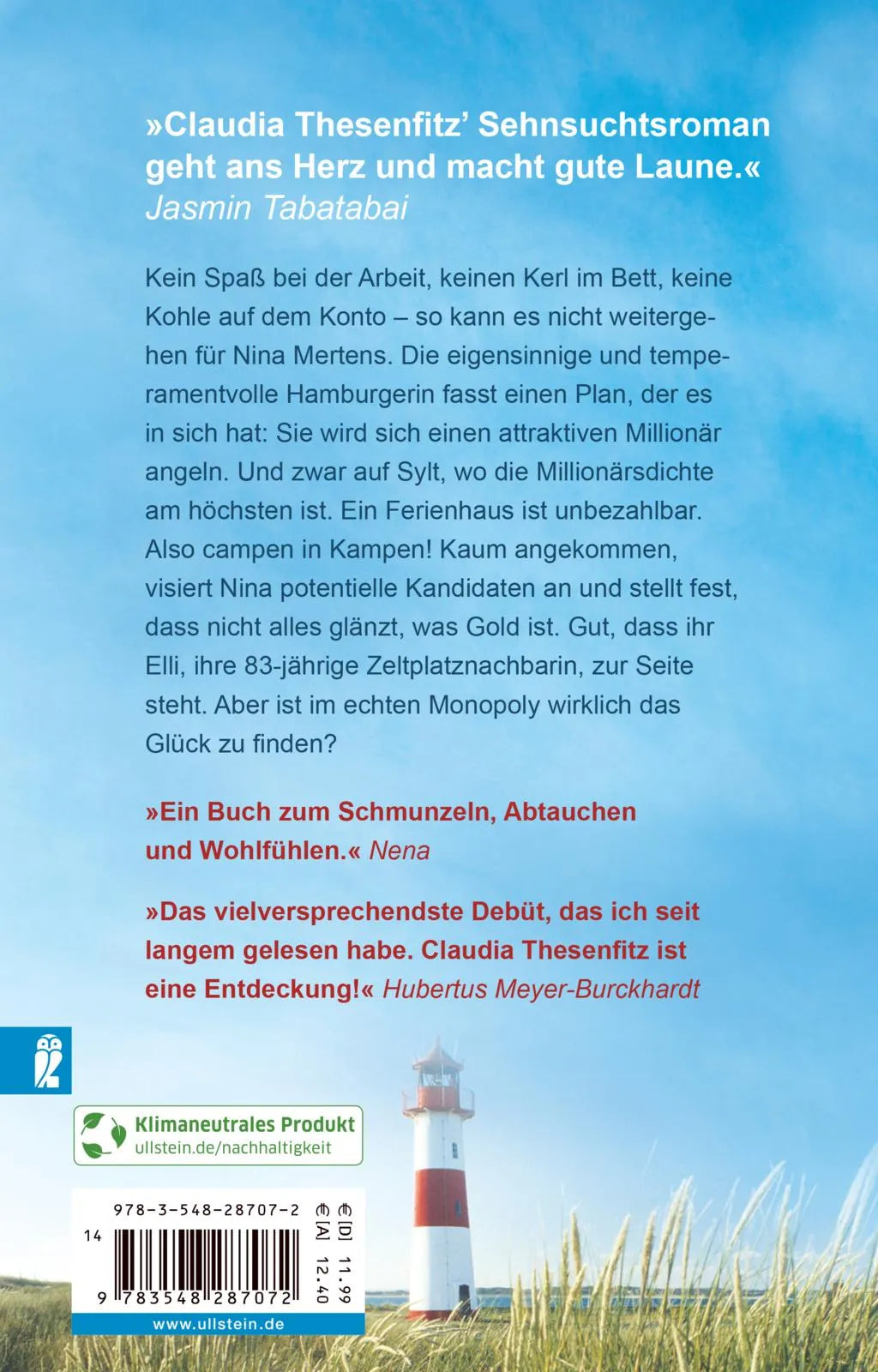 Buchrückseite von 'Sylt oder Selters' mit Klappentext - Taschenbuch