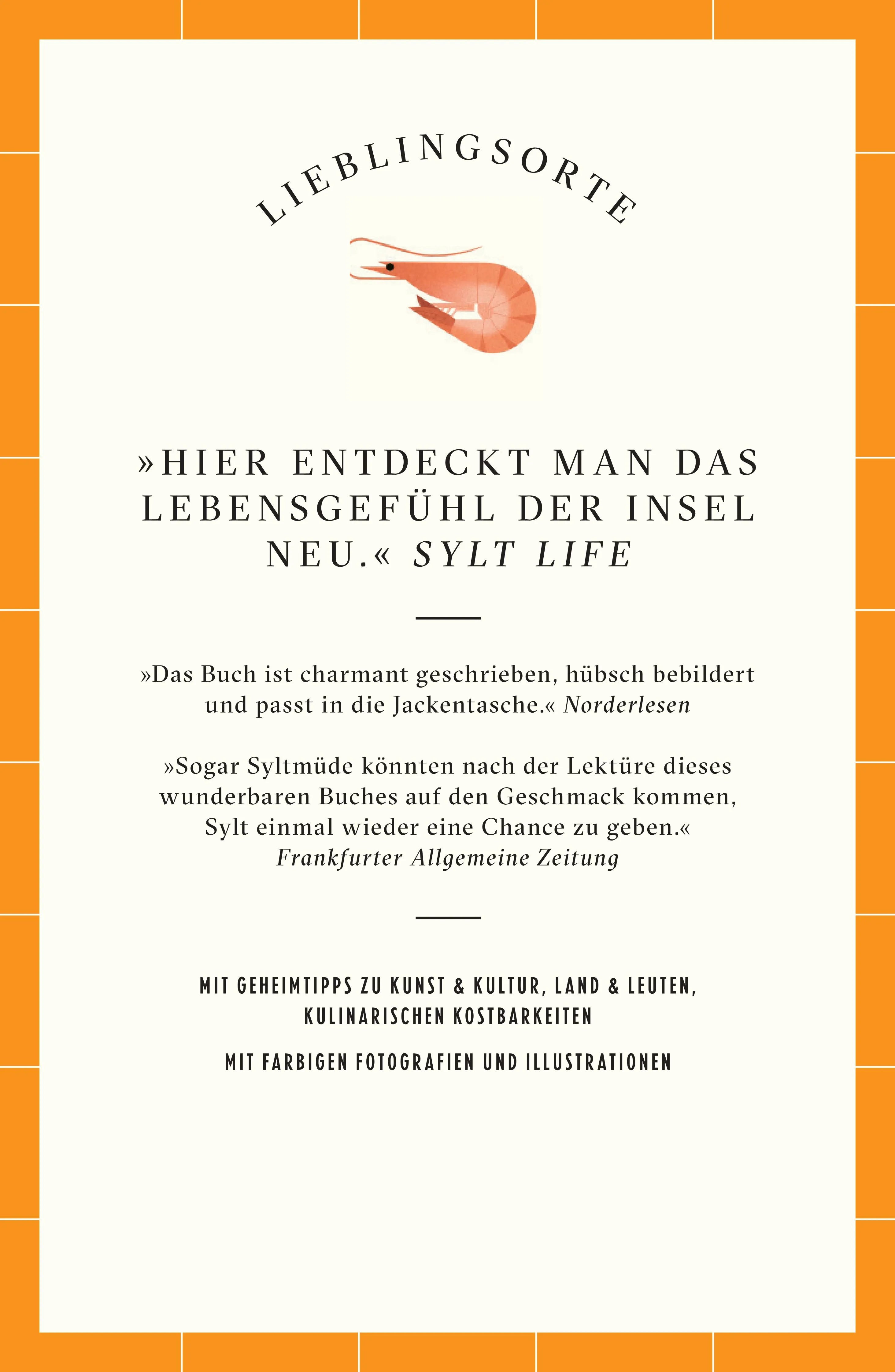 Buchrückseite von 'Sylt Reiseführer LIEBLINGSORTE' mit Klappentext - Paperback
