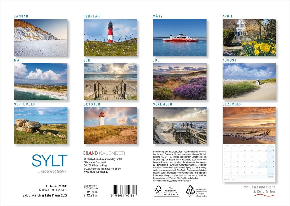 Sylt … wie ich es liebe Kalender 2027 – Ansicht