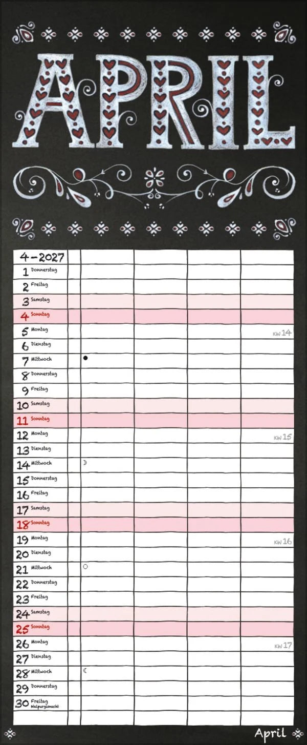 Tafel Timer 2027 – Ansicht