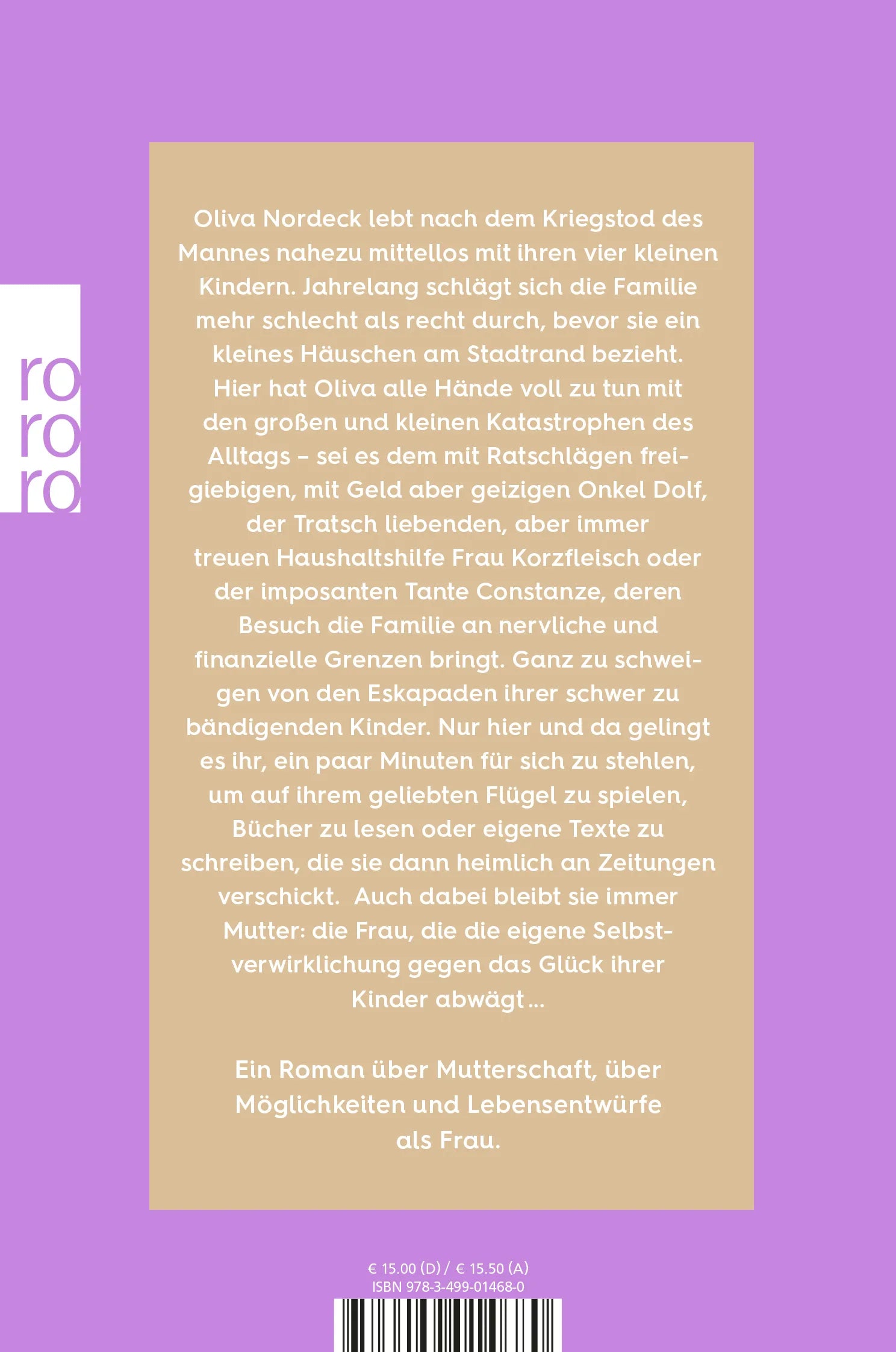 Buchrückseite von 'Tagebuch einer Mutter' mit Klappentext - Taschenbuch