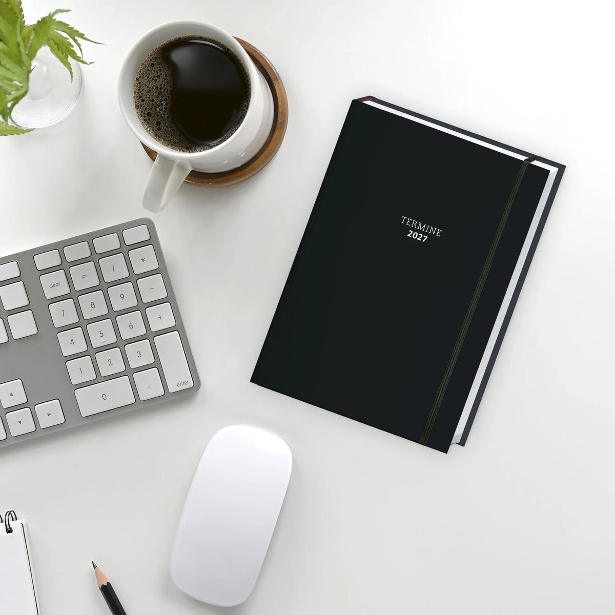 Tages-Kalenderbuch A6, schwarz 2027 – Ansicht