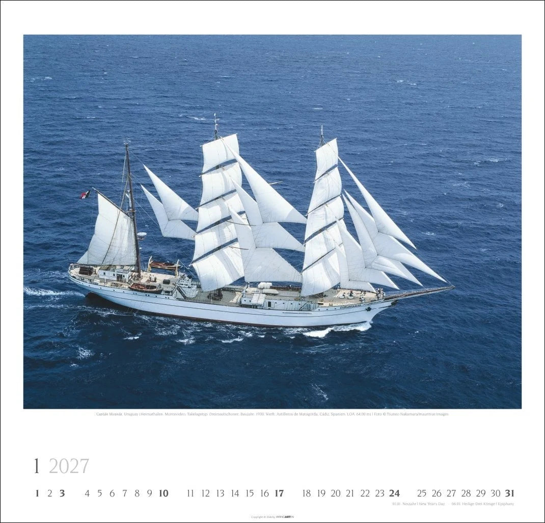 Tall Ships Kalender 2027 – Ansicht