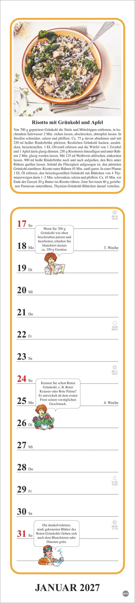 Tante Clara Küchenkalender 2027 – Ansicht