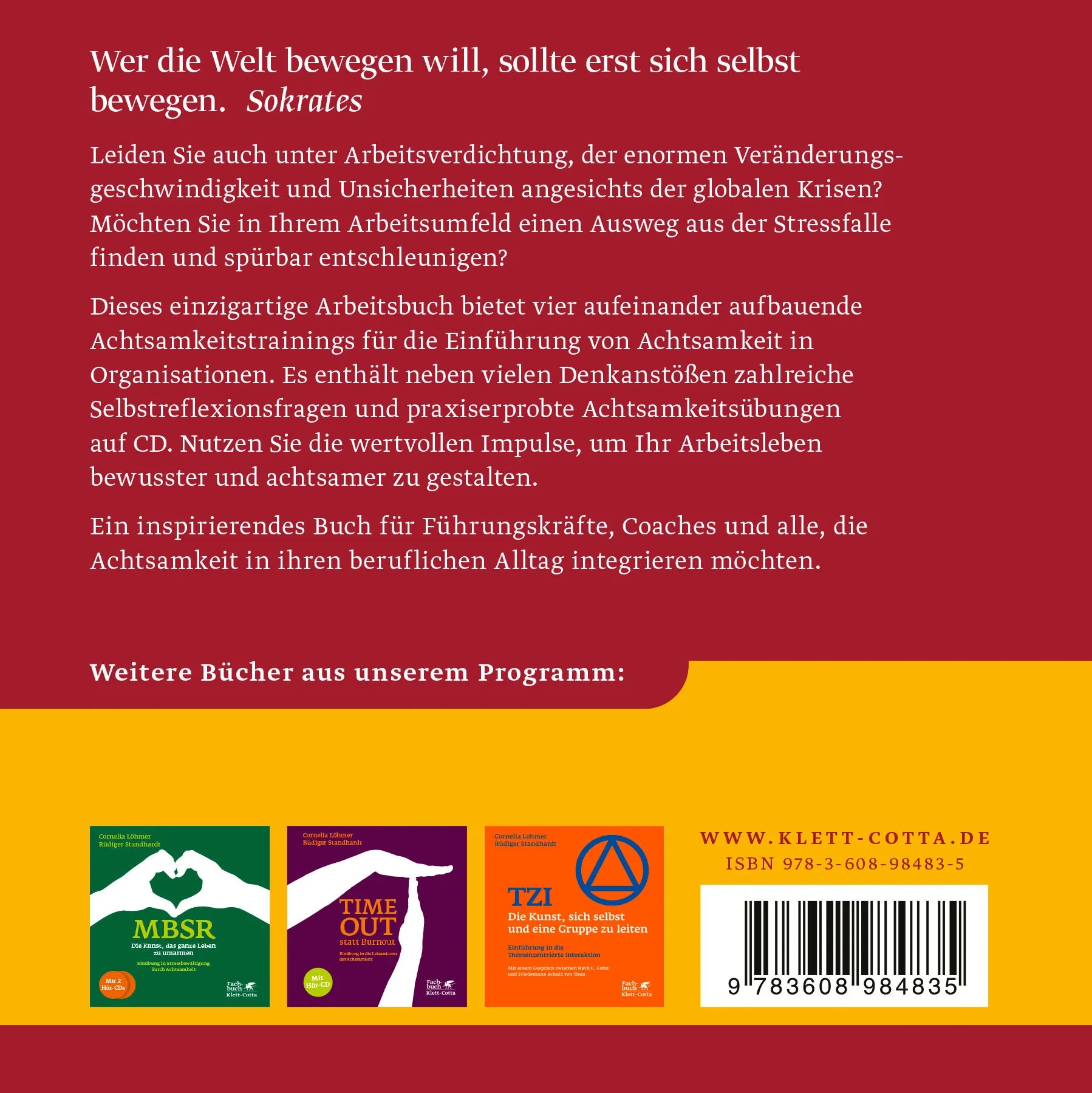 Buchrückseite von 'TAO – Training Achtsamkeit in Organisationen' mit Klappentext - Gebundene Ausgabe