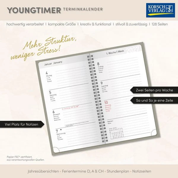 Taschenkalender Youngtimer Ocean Dreams 2027 – Ansicht