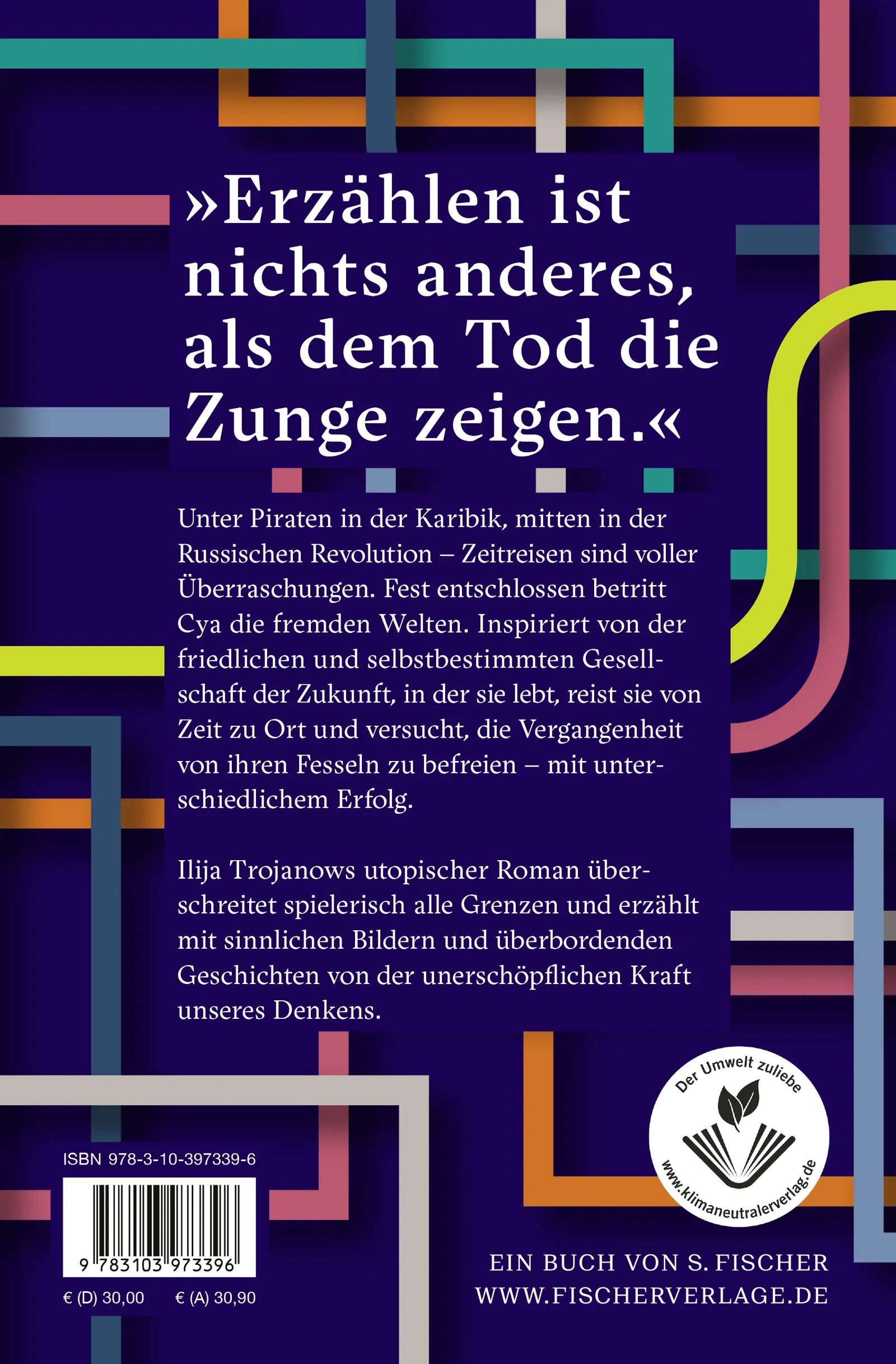 Buchrückseite von 'Tausend und ein Morgen' mit Klappentext - Gebundene Ausgabe