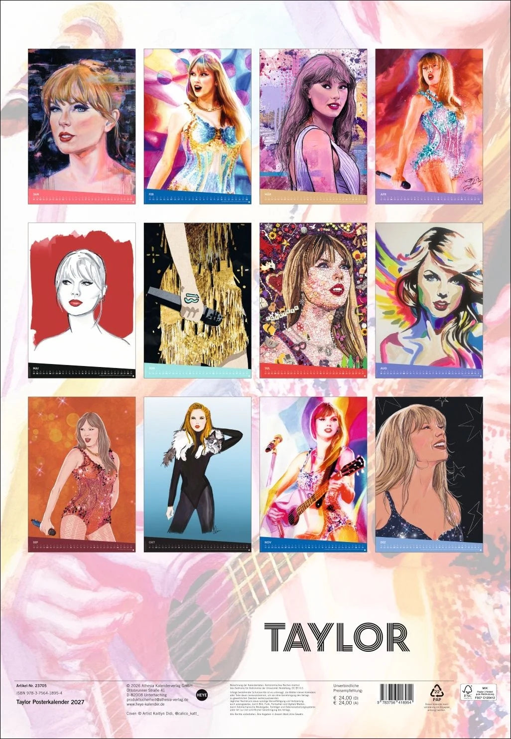 Taylor Posterkalender 2027 – Ansicht