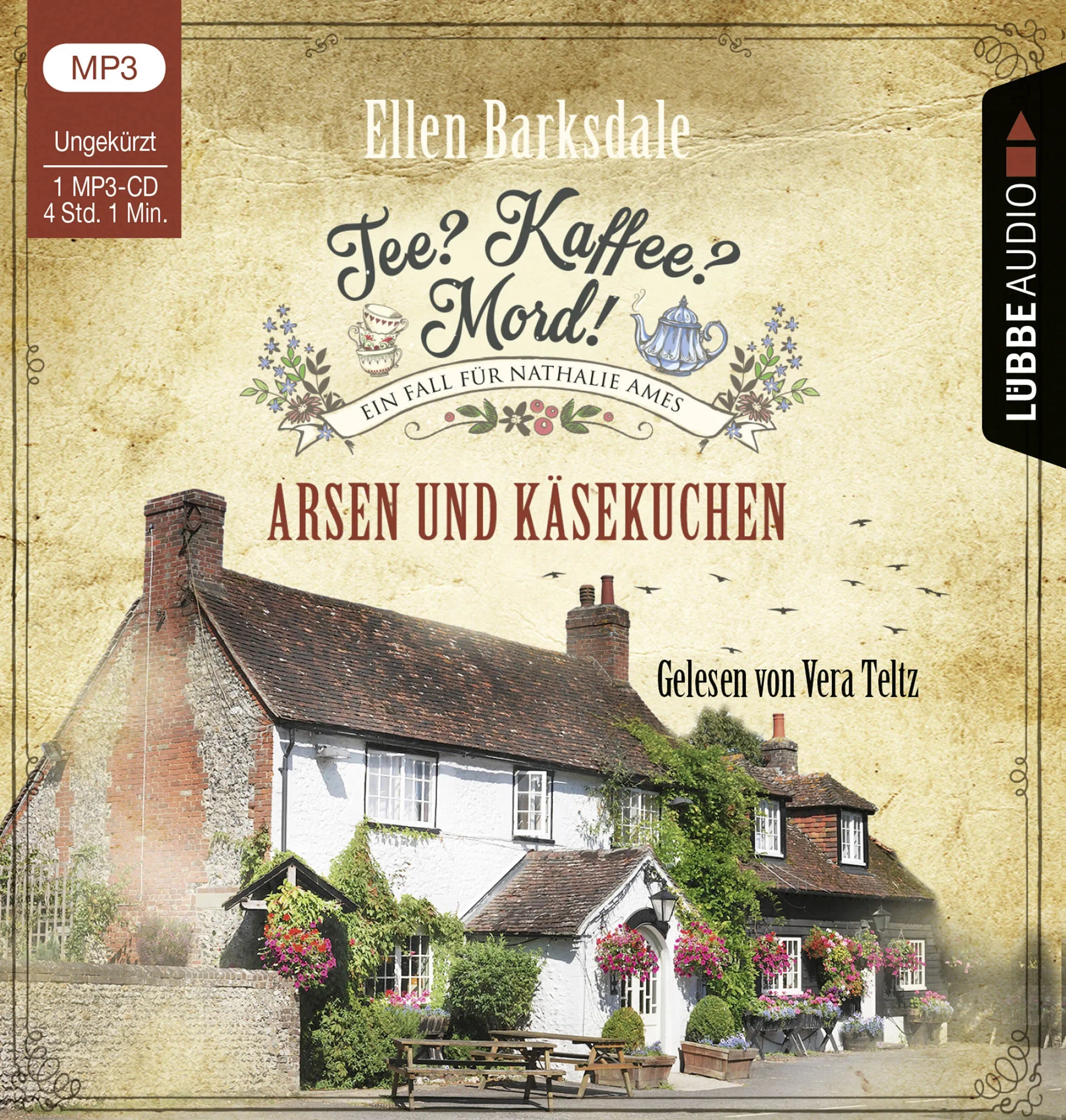 Buchcover von 'Tee? Kaffee? Mord! - Arsen und Käsekuchen' - Hörbuch (CD) von Ellen Barksdale
