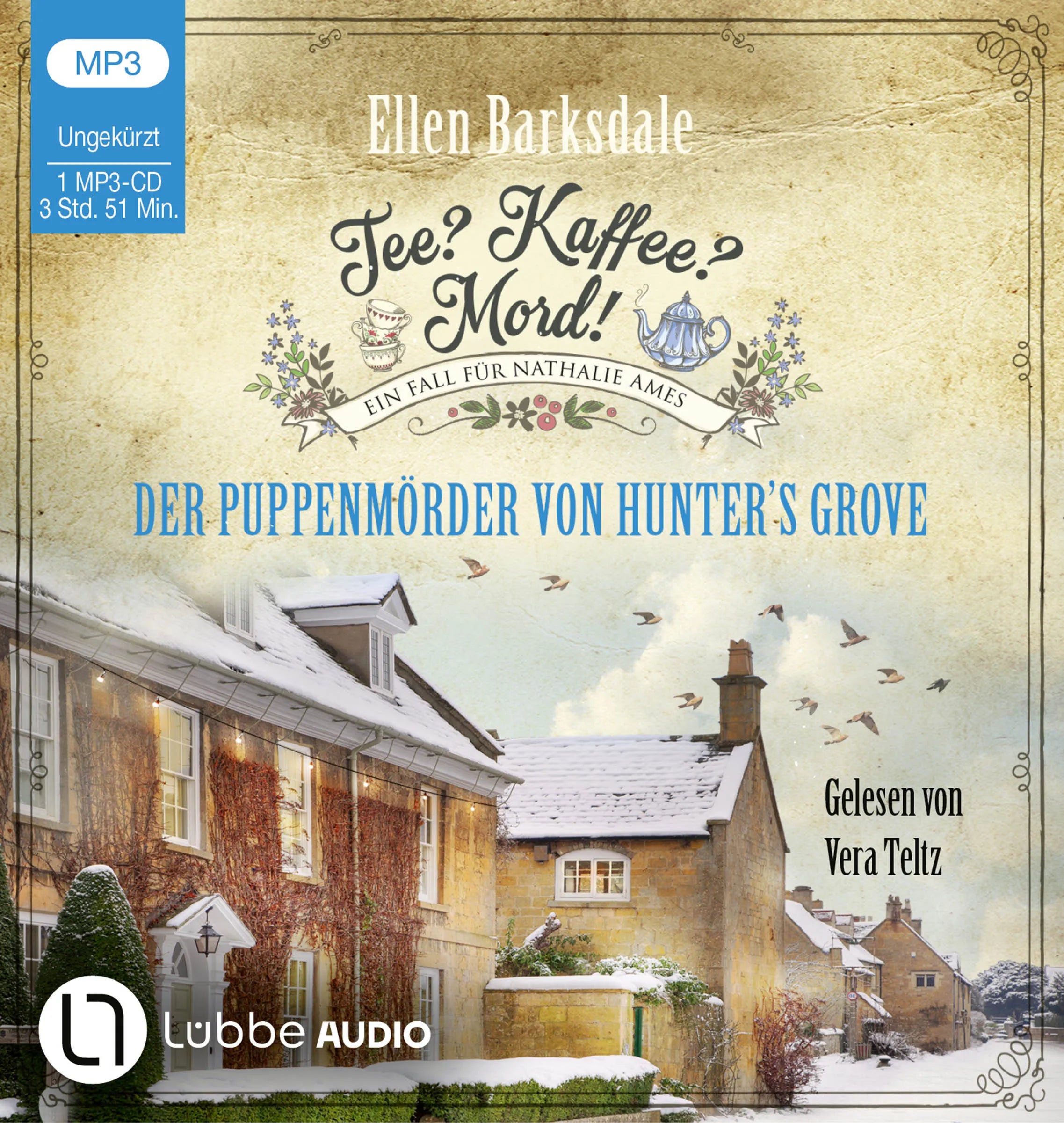 Buchcover von 'Tee? Kaffee? Mord! - Der Puppenmörder von Hunter's Grove' - Hörbuch (CD) von Ellen Barksdale