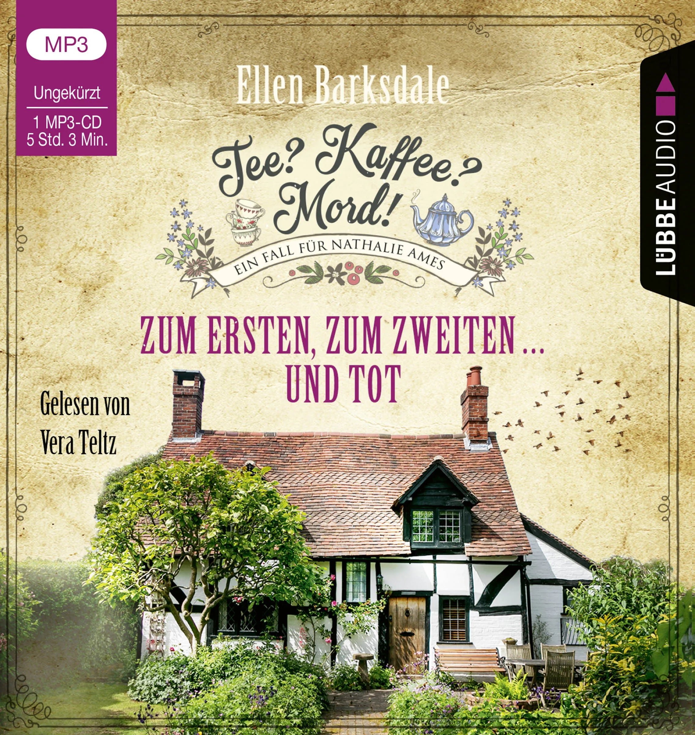 Buchcover von 'Tee? Kaffee? Mord! - Zum Ersten, zum Zweiten ... und tot' - Hörbuch (CD) von Ellen Barksdale