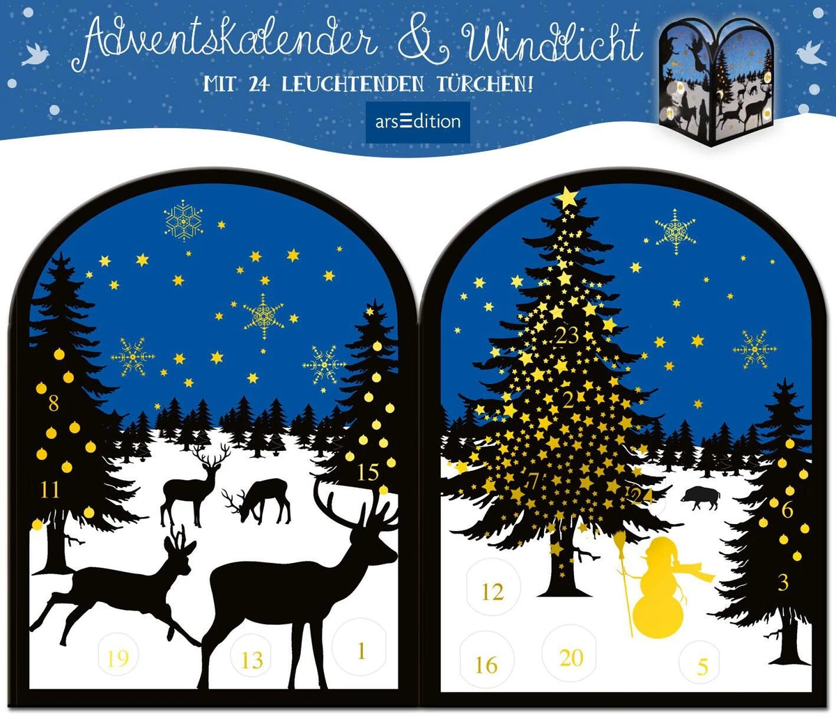 Adventskalender: Teelichthäuschen Winternacht
