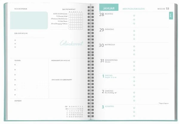 Terminkalender Glücksplaner 2027 – Ansicht