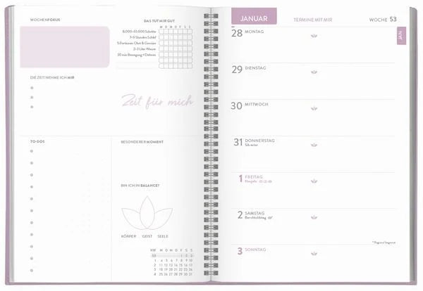 Terminkalender Selfcare-Planer 2027 – Ansicht