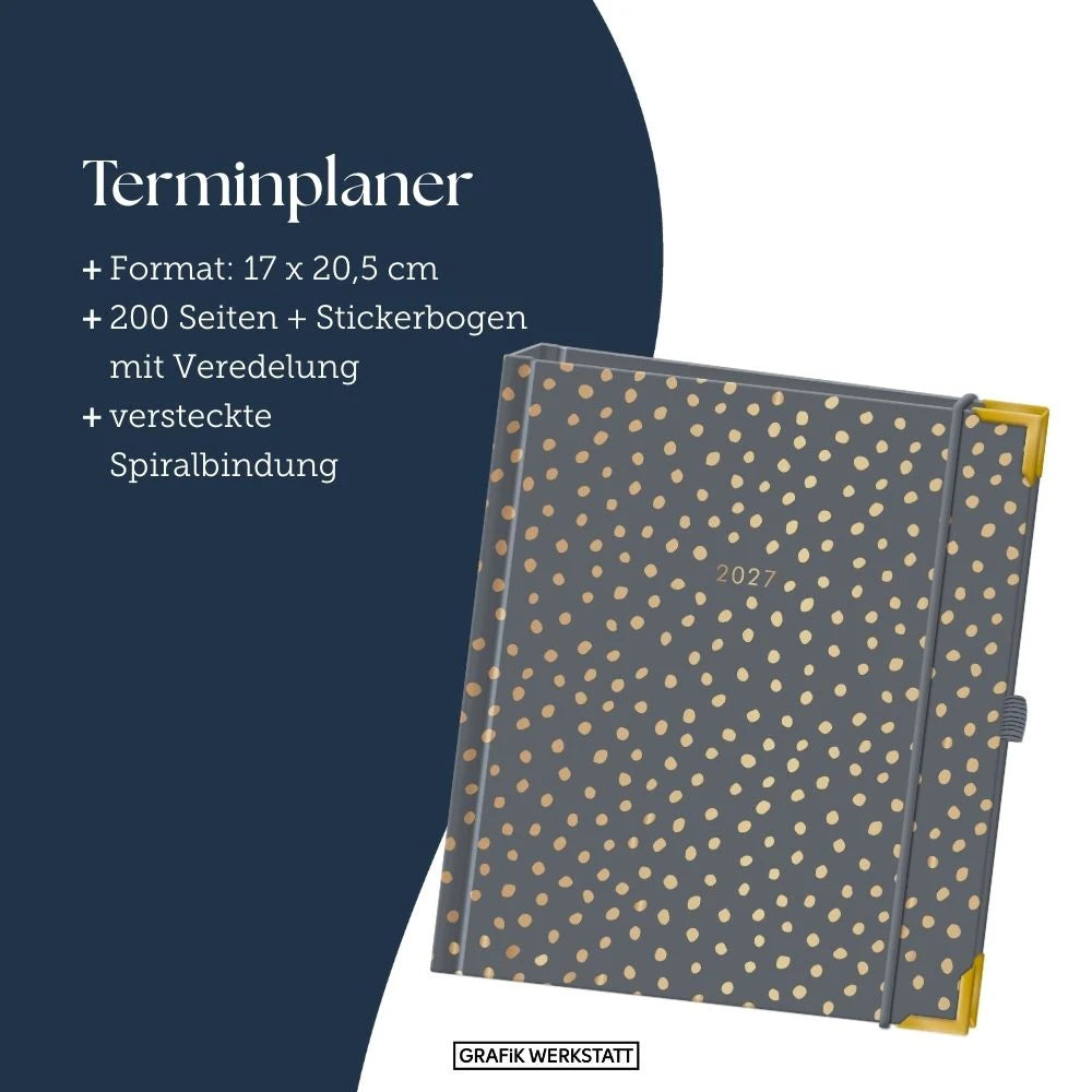 Terminplaner A5 Premium 2027 Dunkelgrau – Ansicht