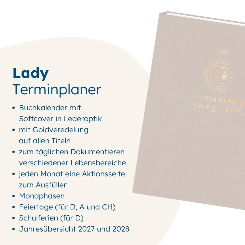 Terminplaner Lady Softcover 2027 Neues Jahr neues ich – Ansicht