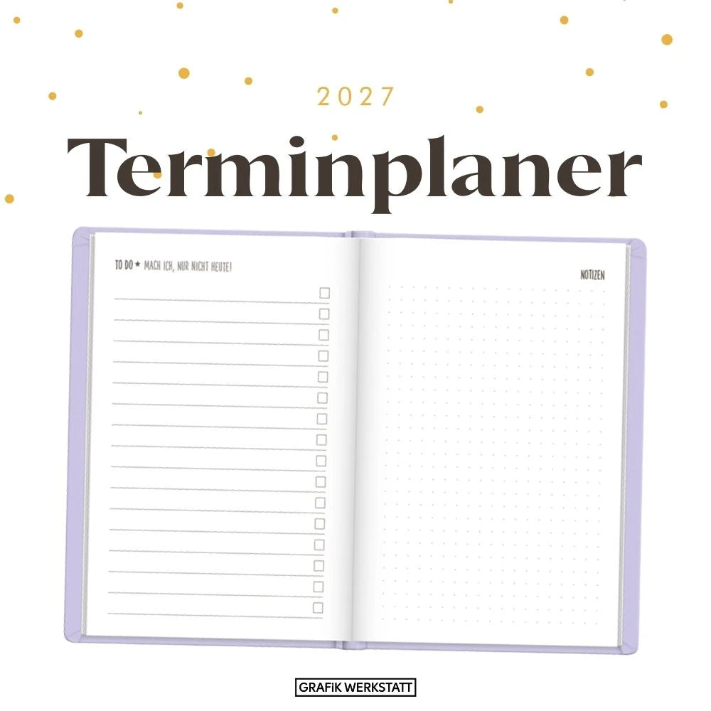 Terminplaner Lederlook 2027 Flieder – Ansicht