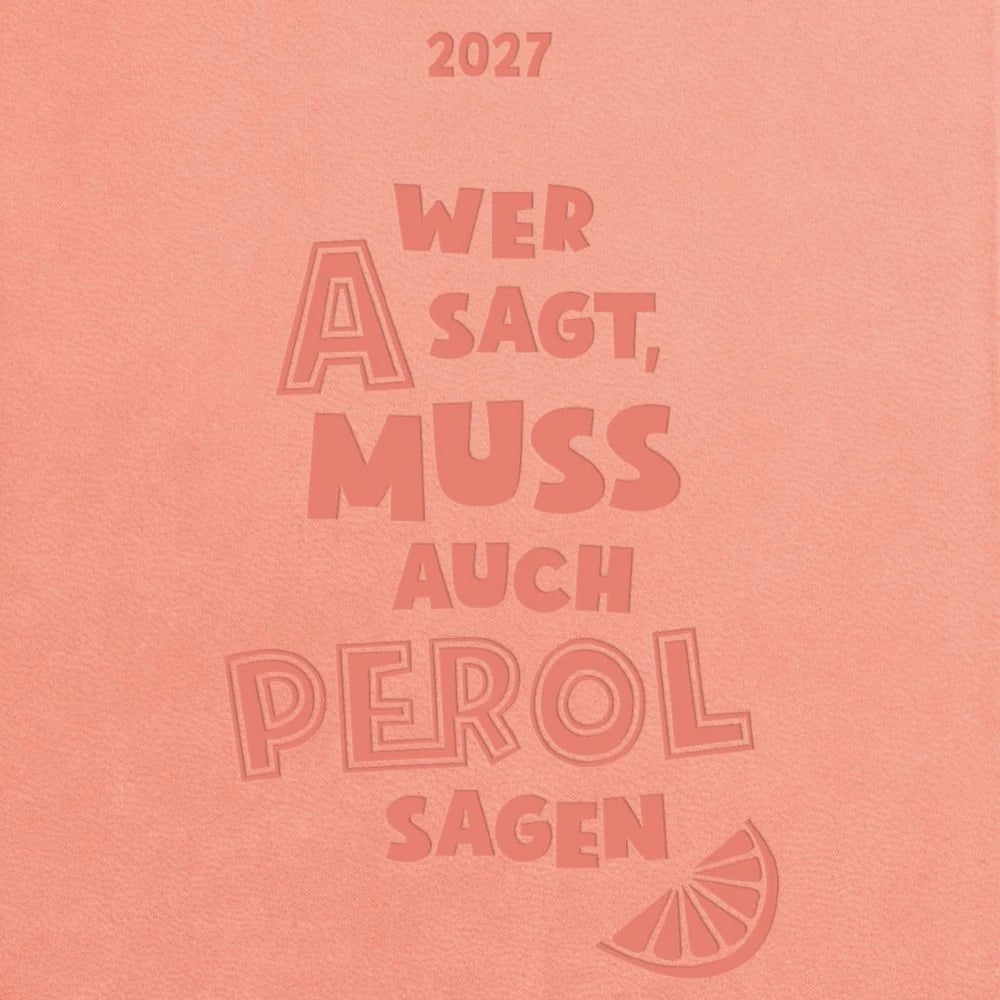 Terminplaner Lederlook 2027 Peach – Ansicht