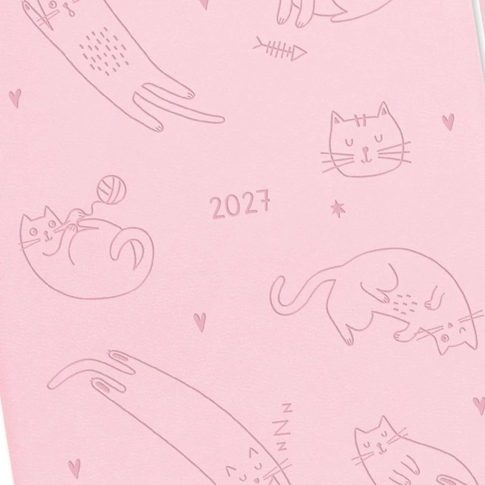 Terminplaner Lederlook 2027 Rosa – Ansicht