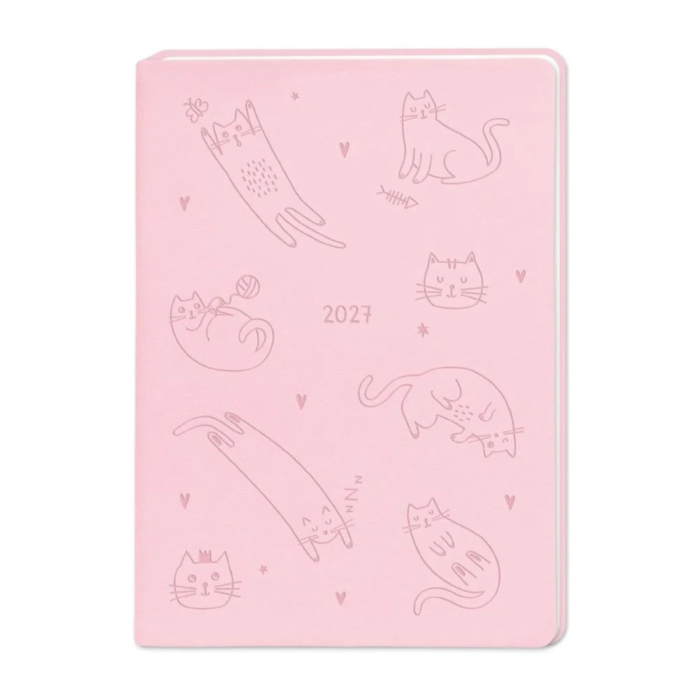 Taschenkalender: Terminplaner Lederlook 2027 Rosa