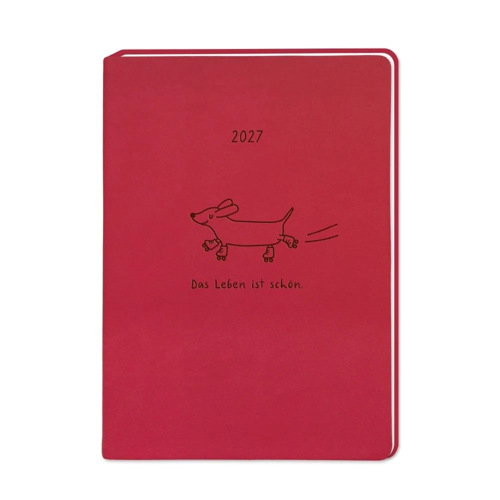 Taschenkalender: Terminplaner Lederlook 2027 Rot