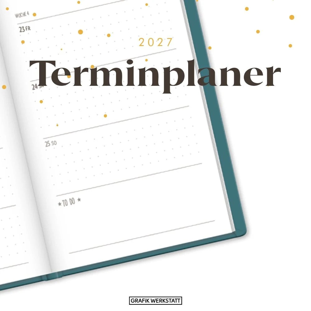Terminplaner Lederlook 2027 Schwarz – Ansicht
