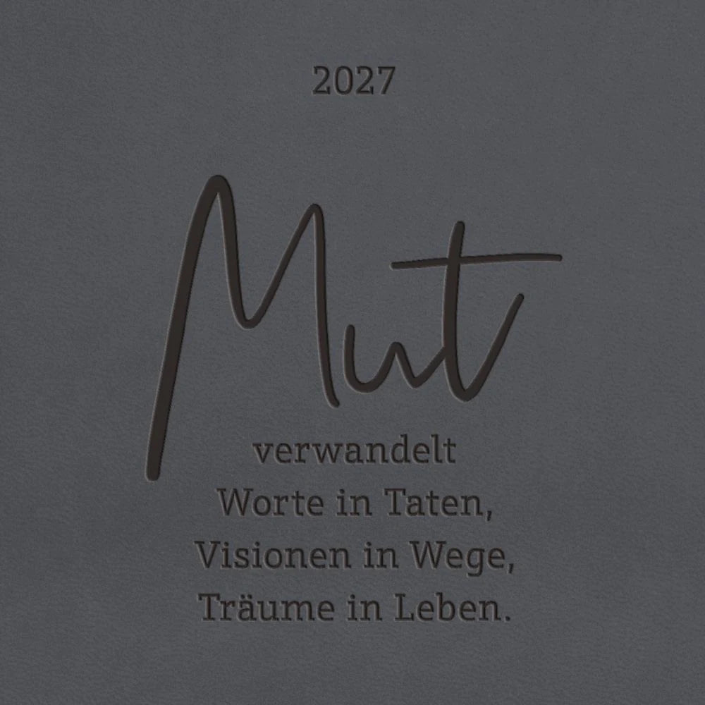 Terminplaner Lederlook 2027 Schwarz – Ansicht