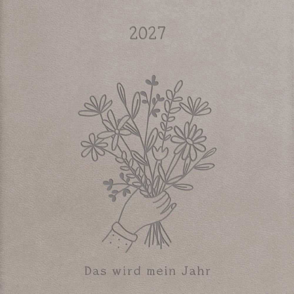 Terminplaner Lederlook 2027 Taupe – Ansicht