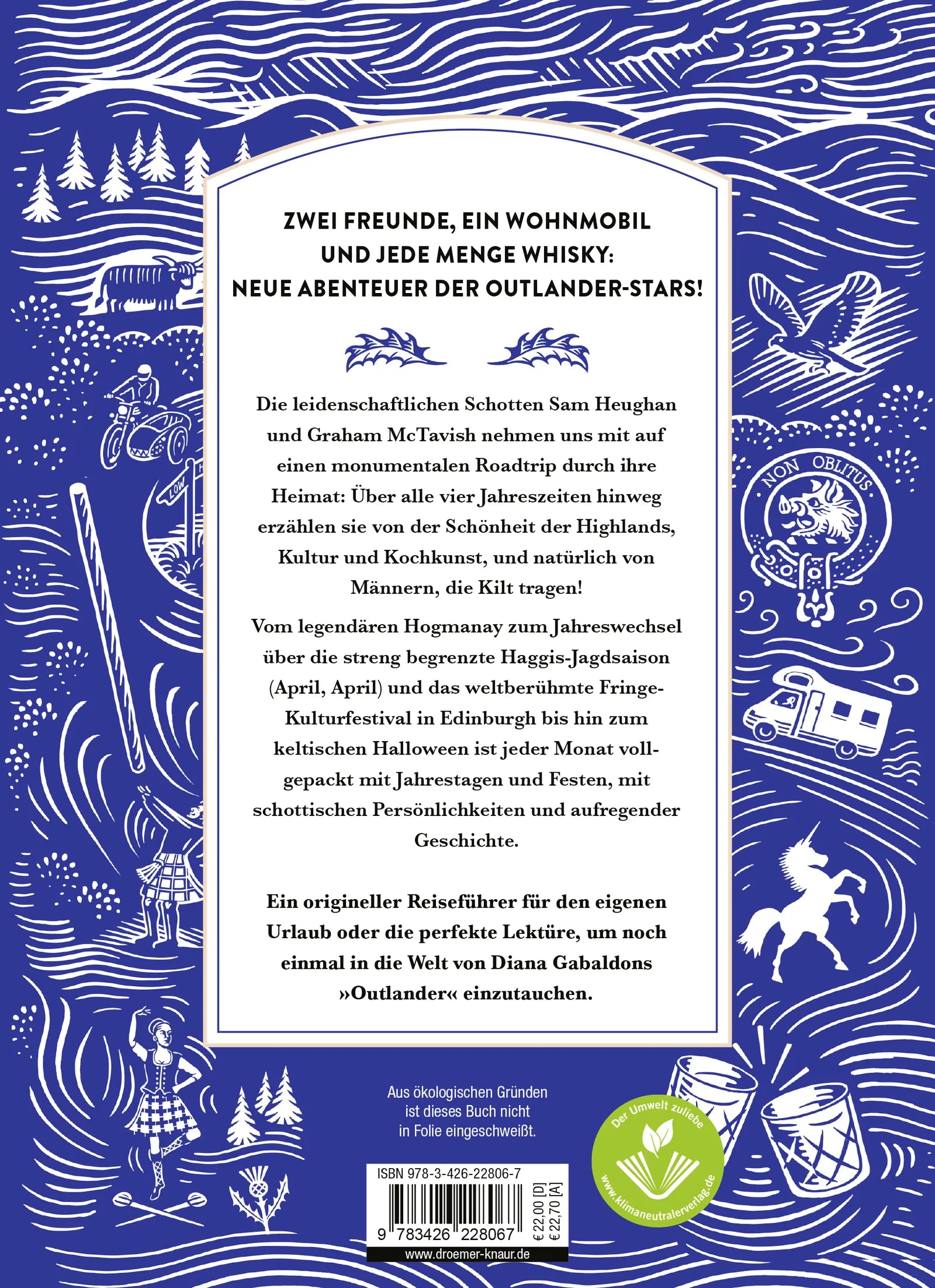 Buchrückseite von 'The Clanlands Almanac' mit Klappentext - Gebundene Ausgabe