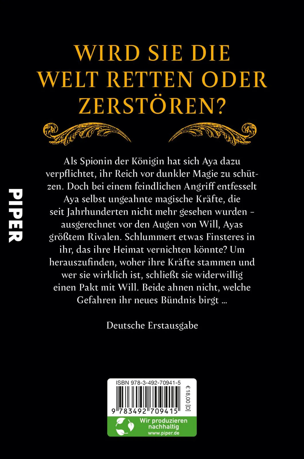 Buchrückseite von 'The Curse of Saints' mit Klappentext - Paperback