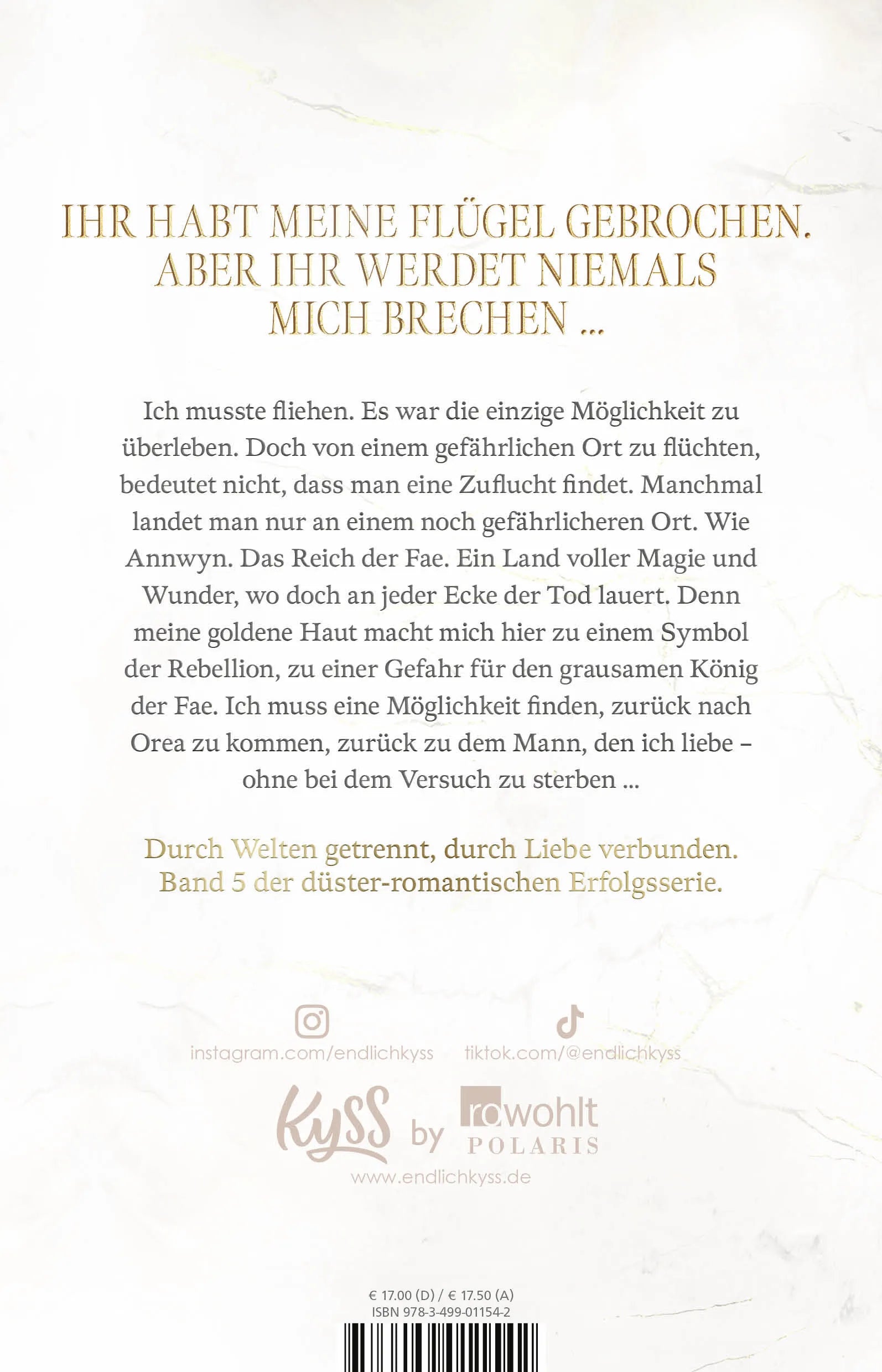 Buchrückseite von 'The Darkest Gold – Die Rebellin' mit Klappentext - Paperback